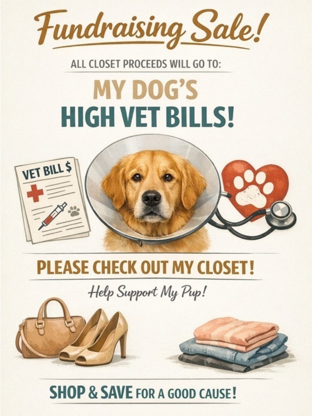 Fundraising Sale Poster - Help Support My Pup!